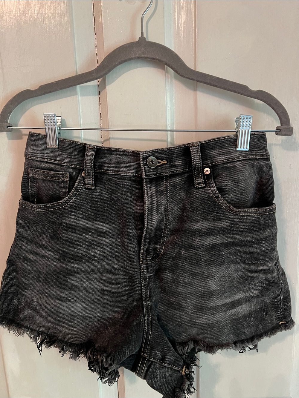 Women’s Black Distressed Shorts